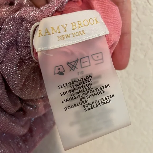 RAMY BROOK Marta Strapless Metallic One Piece Swimsuit In Pink - Picture 12 of 14